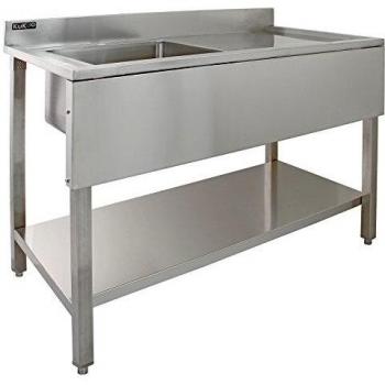 Cuve de lavage KuKoo, acier inoxydable, bac simple, drainage à droite