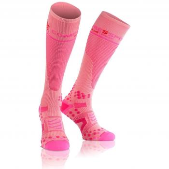 Pink Full-Kompression-Socke Compressport V2.1 (4L)