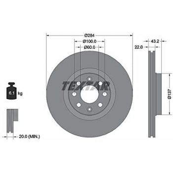 TEXTAR 92145803 Bremsscheibe für OPEL Corsa D