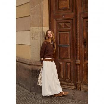 Stradivarius Gonna Bianca Midi con Palloncini, XS