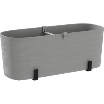 Tera Paros Blumenkasten-Set, fog grey, inkl. Halter