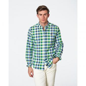 Camisa Oxford Masculina Cuadros Varios Colorida Regular