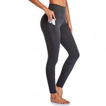 Occffy Leggings per Donna, Pantaloni con Tasche Laterali, Opachi per Yoga e Fitness in Negozio, Modello OC01 (Grigio)