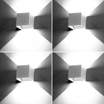 LEDMO PrismMur 4‑piece – Applique LED 12 W, angle d’éclairage modifiable, 6000 K, IP65