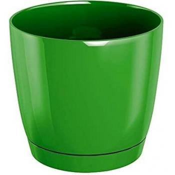 Maceta redonda Coubi Round P de plástico en verde oliva 10x10x9.2 cm