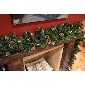 Snow King Fir Christmas Garland with Pinecones, 270cm, Snow Tipped