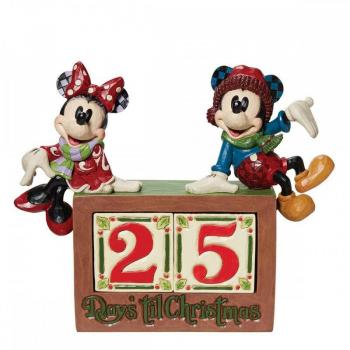 Figura Coleccionable Enesco Mickey y Minnie Navidad