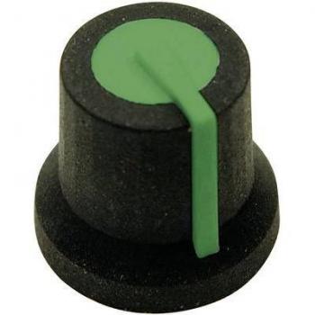 Dual‑Tone Black/Green Adjustment Knob – 16.8 mm Ø × 14.5 mm