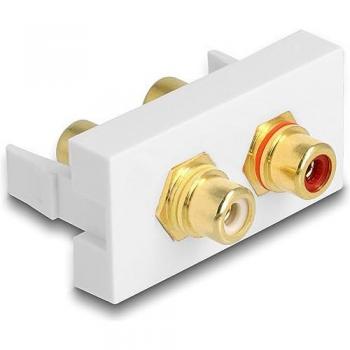 Easy 45 Modul 2 x Cinch Buchse, Farbring rot / weiß 22,5 x 45 mm (81396)