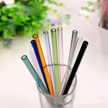 2 Pack Eco-Friendly Glass Straws 8mm for Smoothies and Cocktails