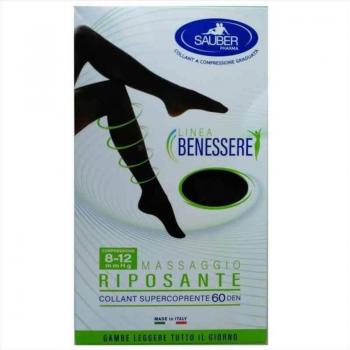 Collant Supercoprente Sauber 8-12 Mmhg Fantasia Pois Piccolibianco e Nero
