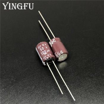 100pcs 100uF 50V Low ESR Capacitor NCC KY KZE KMG Series