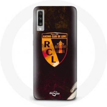 Coque para Samsung Galaxy A70 lente RCL color naranja fondo negro