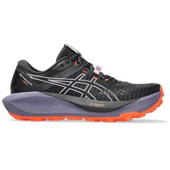 Sapatilhas Femininas ASICS Gel‑Trabuco 13 GORE‑TEX em Preto com Acentos Lilás e Laranja 41,5