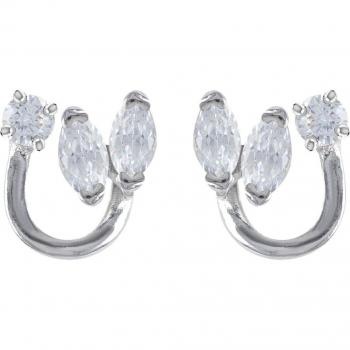 Sissi Argento Chic – Orecchini 7x6 mm con effetto rhodiate
