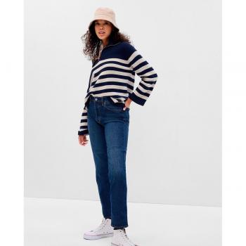 Gap Pantalón recto de mezclilla para mujer