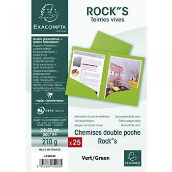 Paq/25 subcarpetas doble bolsillo a4 210g color menta