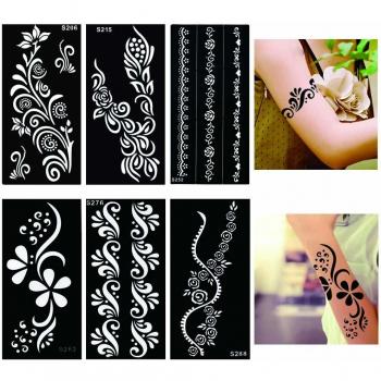 Flower Pattern Henna Bracelet Design Sheets