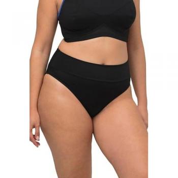 Ulla Popken Black Sports Slip – Größe 54/56, Damen, Quick‑Dry Midislip