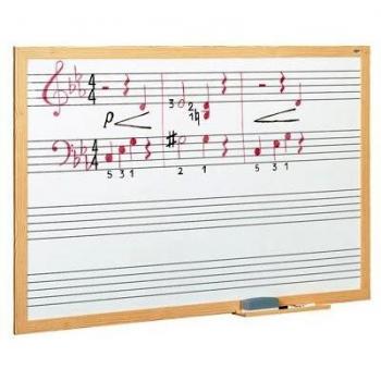 Pizarra blanca 100x200 cm con pentagramas Faibo