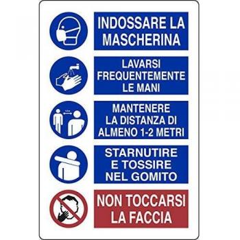 Alluminio Cartello 50x35 cm “Comportamento Sanitario” – Pixlemon