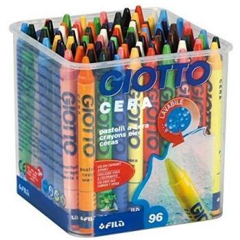 Barattolo di pastelli a cera Giotto da 84 pezzi
