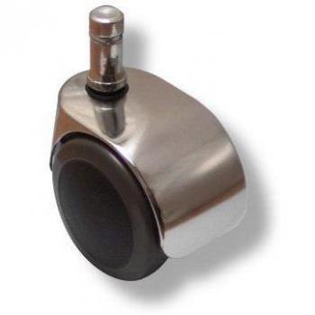 Stuhlrollenset 5 Stück – hjh Office ROLO LUX 11mm x 50mm, Chrom‑Akzent (Hartböden)