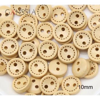 Botones Madera 10mm Naturales Hechos a Mano