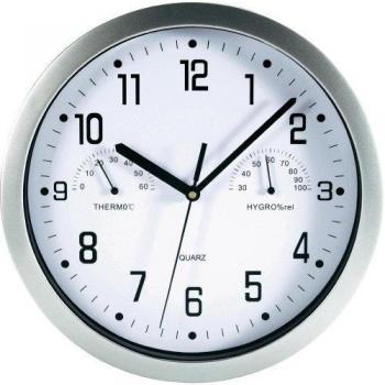 Quarz Wanduhr 25.5 cm mit Thermo-Hygrometer von Mebus