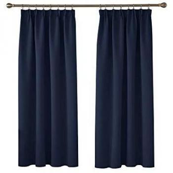Deconovo Super Soft Thermal Insulated Blackout Curtains 46 x 54 Navy Blue