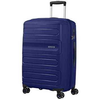 American Tourister Sunside Spinner M Extensible Valise, 67.5 cm, 72.5/83.5 L, Bleu (Marine)