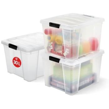 Iris Ohyama Boîtes de Rangement Plastique 30L Transparent