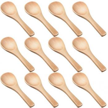 30 Small Wooden Spoons for Condiments and Cooking