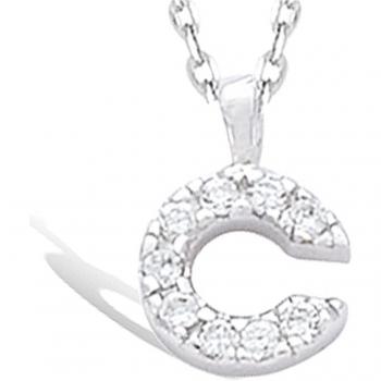 Rhodium Plaqué Gouden Letter C Deksel