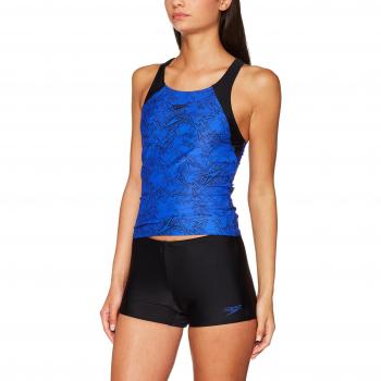 Speedo Women's Boom Allover Tankini Swimwear, Blue, Size 20/42 UK