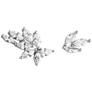 Pendientes asimétricos Catalina de Plata de Ley 925 con Baño de Rodio y Circonitas