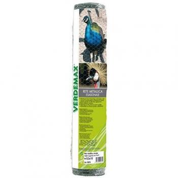 VERDEMAX Recinzione per animali, Rete metallica zincata con maglie 19x19mm, Altezza: 0,5m, Lunghezza: 10m