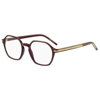 BOSS 1737 Women's Burgundy Glasses, Size 50 – Free Lenses & Blue‑Light Protection