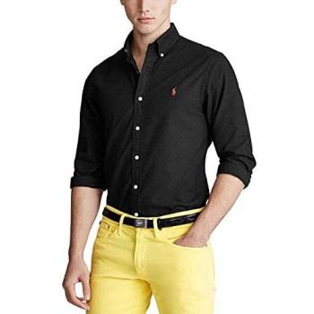 Polo Ralph Lauren Camice da Uomo in Cotone, Nero, Taglia XL