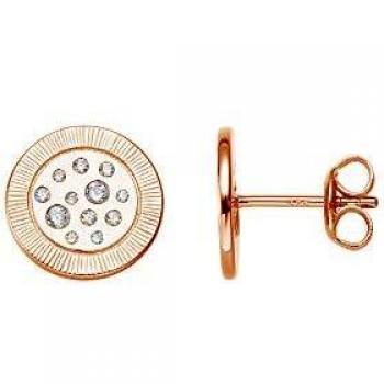XENOX Rose‑Silber Ohrringe XS1895R – Sterling 925, kristallklar