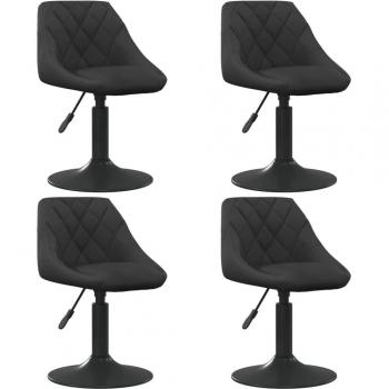 VidaXL Sillas de comedor giratorias 4 unidades terciopelo negro