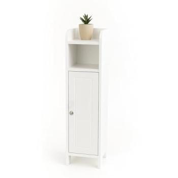 Slim White Cottage Bathroom Drawerless Cabinet