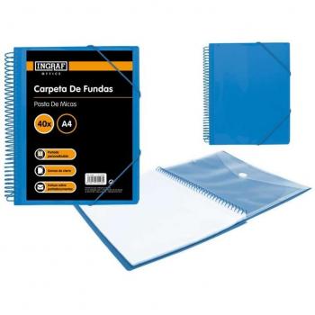 Cartella Ingraf 40 Copertine A4 Personalizzabile Blu