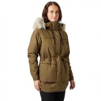 Giacca Coastal Parka Donna L con Cappuccio e PrimaLoft Verde Canna