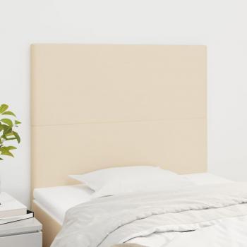 VidaXL 2x Têtes de Lit Meubles de Chambre à Coucher Accessoires de Lit Simple Têtes de Cadre de Lit Intérieur Crème 100x5x78/88 cm T