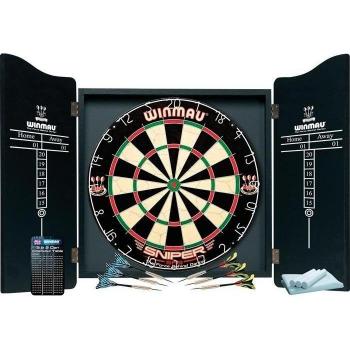 Premium WinMaU Dart Set – Diamond Plus Board, Black Cabinet, Dual Darts