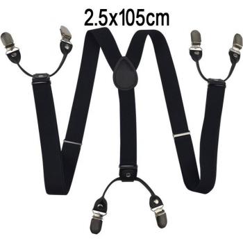 Adjustable 6 Clip Leather Suspenders, Casual Braces for Men and Women 2.5*105cm