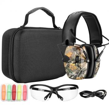 ZOHAN Earmuff Set with 22 dB NRR, Case, Goggles, and Earplugs