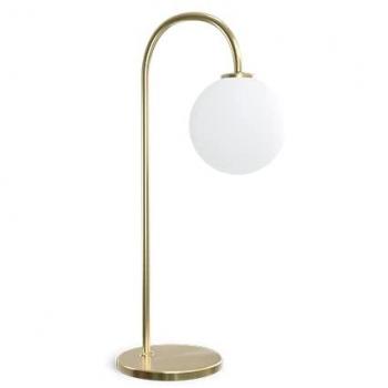 Herstal Ballon‑Glas‑Tischleuchte Messing, 53 cm, G9