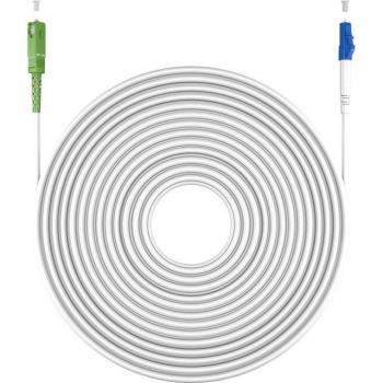 25m White Simplex SC/APC to LC/UPC Fiber Patchline